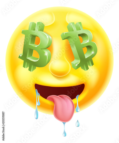 Bitcoin Sign Eyes Emoticon Emoji