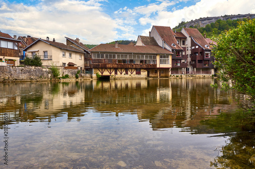 Ornans Cityscape Aside Loue River - Doubs - France