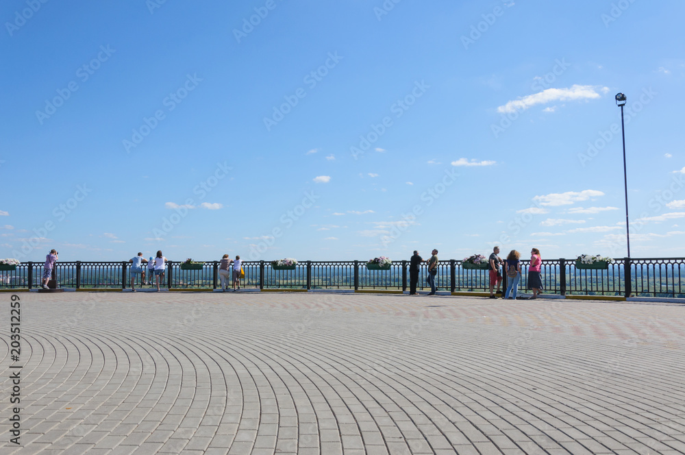 the observation deck under the open sky