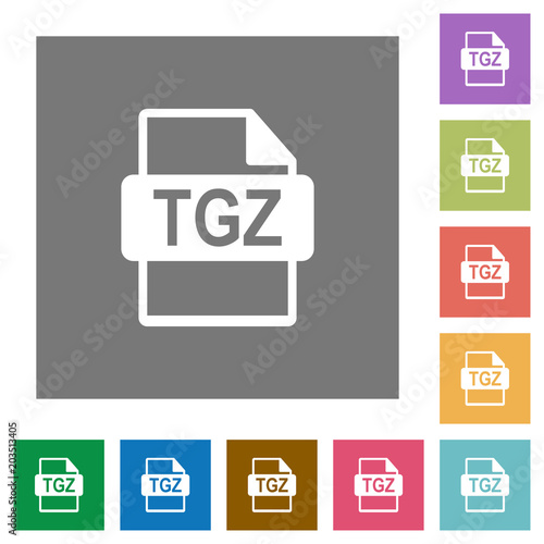 TGZ file format square flat icons