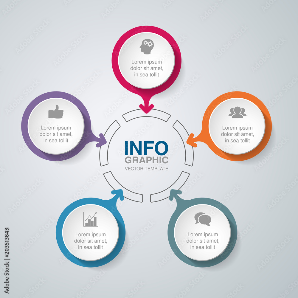 Vector infographic template for diagram, graph, presentation, chart, business concept with 5 options. Vector infographic template for diagram, graph, presentation, chart, business concept with 5 options.