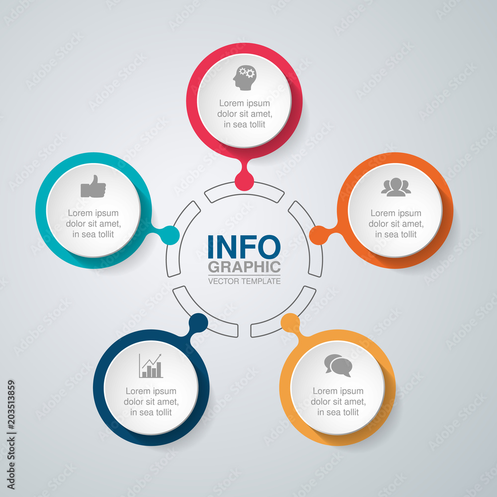 Vector infographic template for diagram, graph, presentation, chart, business concept with 5 options. Vector infographic template for diagram, graph, presentation, chart, business concept with 5 options.