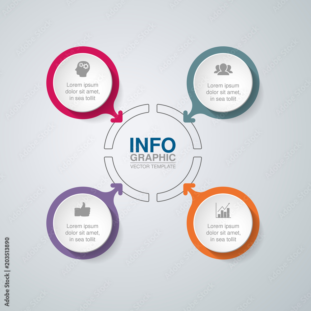Vector infographic template for diagram, graph, presentation, chart, business concept with 4 options. Vector infographic template for diagram, graph, presentation, chart, business concept with 4 options.