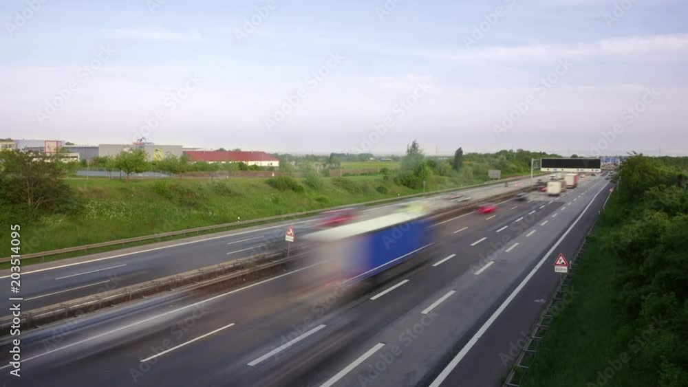 Timelapse of dense traffic on German highway Timelapse of dense traffic on German highway