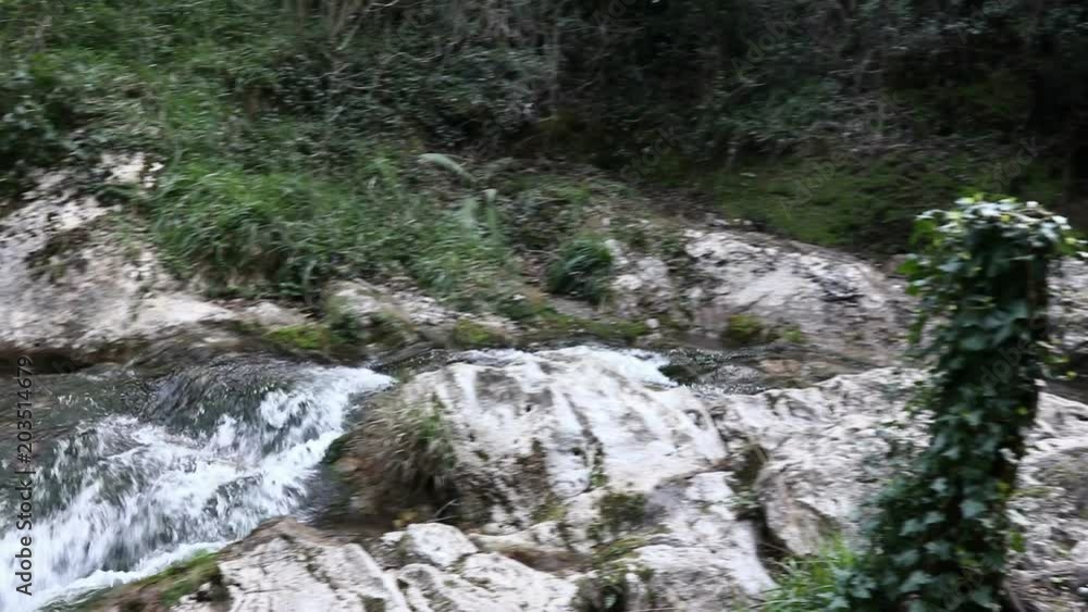 Waterfall in Ferriere Valley in Amalfi Coast Waterfall in Ferriere Valley in Amalfi Coast