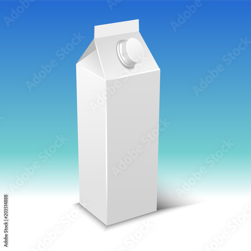 Milk or juice pack realistic vector illustration.