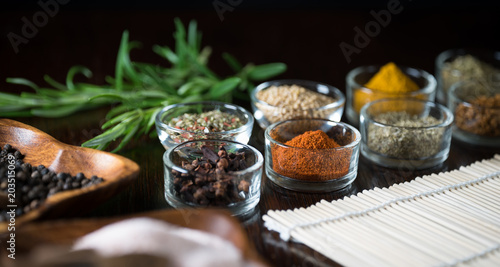 Spices and herbs. Variety of spices