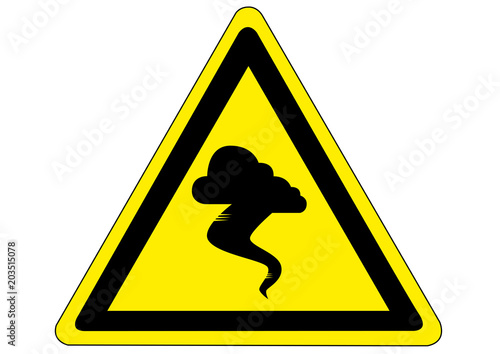 Schild Gefahr durch Tornados