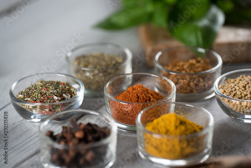 Spices and herbs. Variety of spices