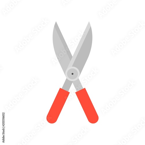 glass shear, garden shear, farming equipment flat icon vector