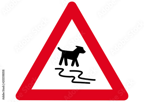  Schild Achtung Rutschgefahr für Tiere