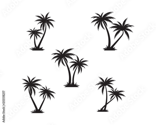 Fototapeta Drzewko palmowe ikony szablonu wektoru ilustracja
