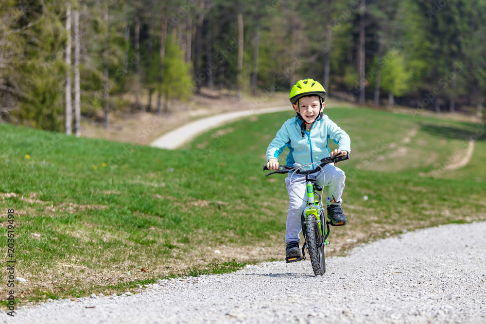 Fototapeta premium child enjoy his bicycle