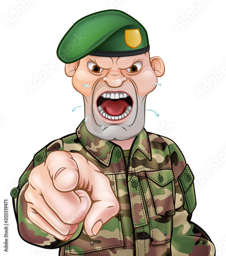 Pointing Soldier Cartoon 
