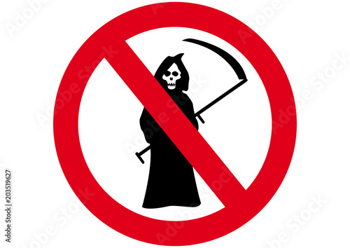 Schild Verbot Sensenmann