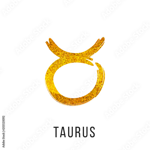 taurus glitter shine vector zodiac sign