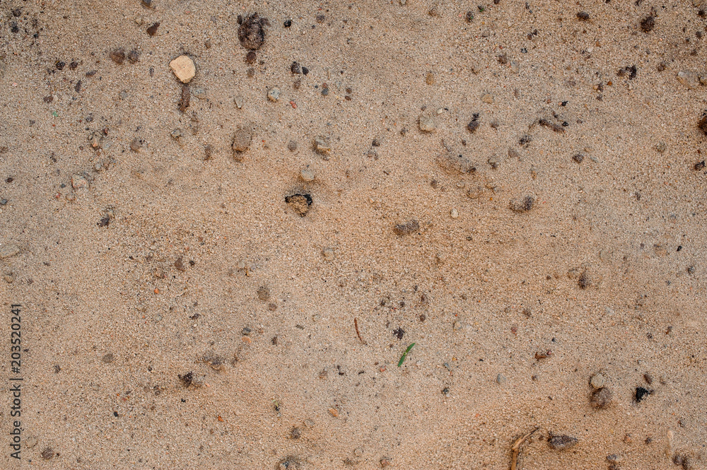 Wet sand with a small pebbles and rocks texture and background Wet sand with a small pebbles and rocks texture and background