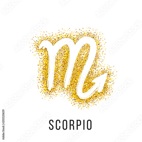 scorpio gold glitter vector zodiac sign