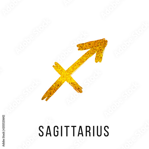 sagittarius gold glitter vector zodiac sign