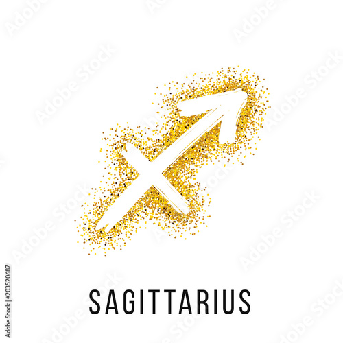 sagittarius gold glitter vector zodiac sign