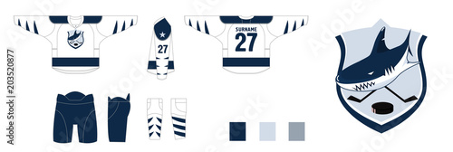 design hockey uniform - style sharks logo hockey team