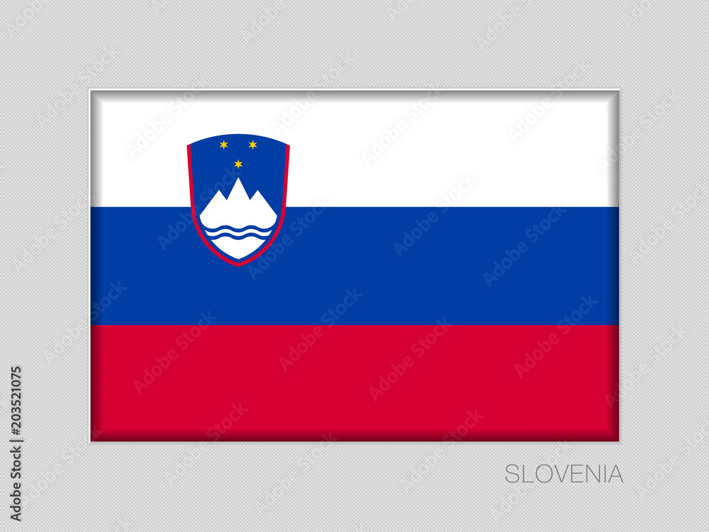 Flag of Slovenia. National Ensign Aspect Ratio 2 to 3 on Gray Flag of Slovenia. National Ensign Aspect Ratio 2 to 3 on Gray