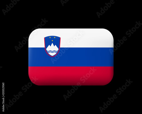 Free Download Flag of Slovenia. Matted Vector Icon and Button. Rectangular Shape - GFXLoad