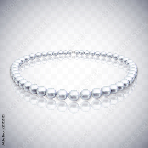 Realistic pearl beads on transparency background - vector eps10