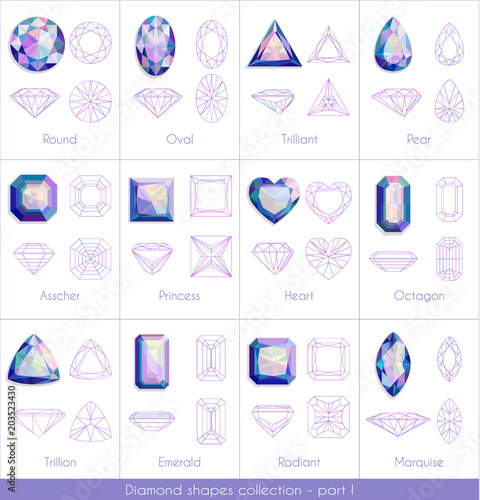 Colorful diamonds collection - part 1. eps10 vector illustraion