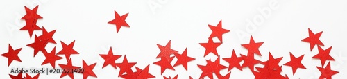 Fotografie Banner of Red stars confetti