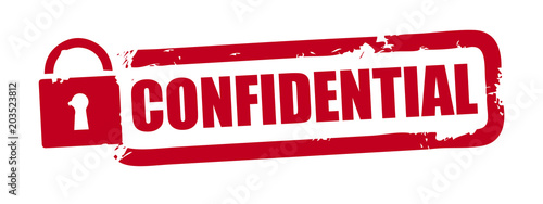 confidential - red vector rubber stamp photo