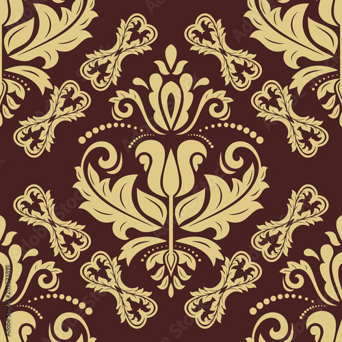 Orient classic golden pattern. Seamless abstract background with repeating elements. Orient background