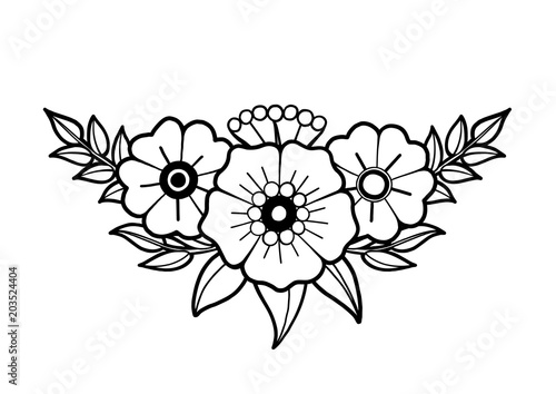 Graphic floral vignette