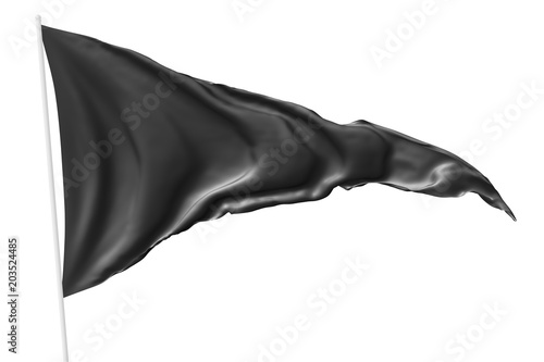 Black triangular flag with flagpole