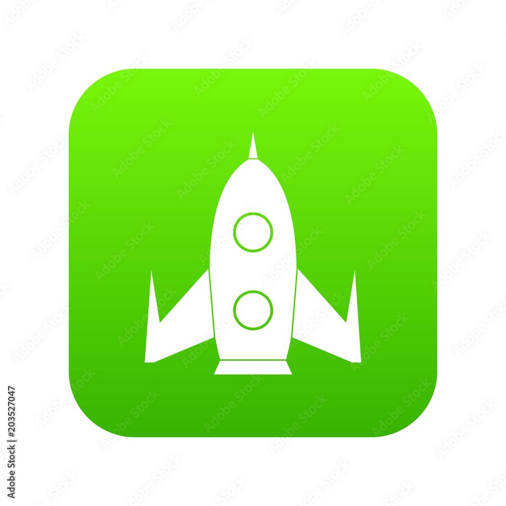 Rocket icon digital green for any design isolated on white vector illustration Rocket icon digital green for any design isolated on white vector illustration