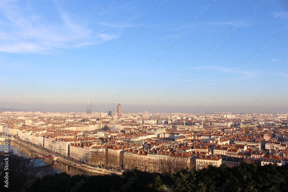 Vue panoramique de Lyon depuis la basilique de Fourvière