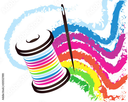 Coil with colored threads