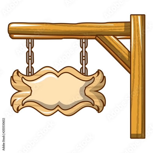 Western wood sign icon. Cartoon of western wood sign vector icon for web design isolated on white background