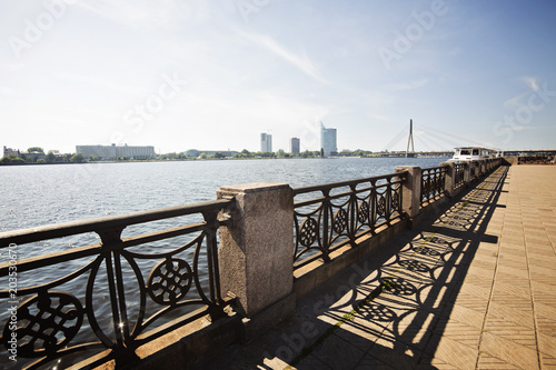  Waterfront of river Daugava in Riga, Latvia © Andris