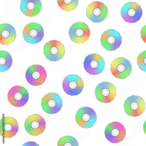 Colorful Digital Disc Seamless Pattern