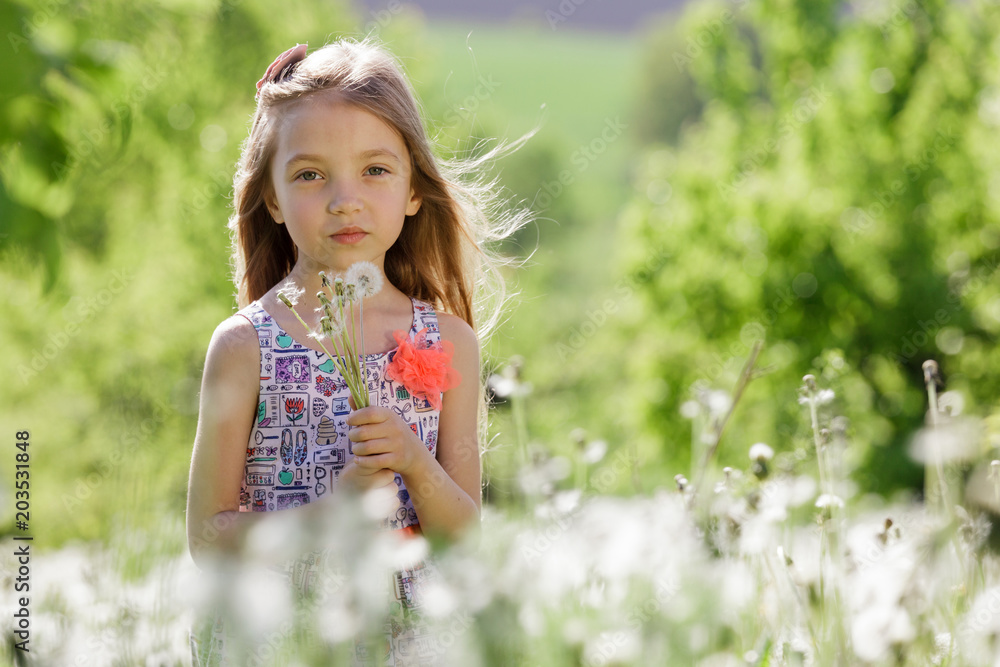 dandelion field white girl beautiful happy little baby green meadow yellow flowers dandelions nature park garden dandelion field white girl beautiful happy little baby green meadow yellow flowers dandelions nature park garden