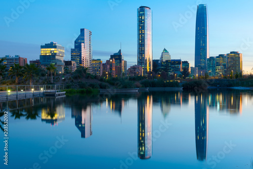 Skyline of buildings at Las Condes district, Santiago de Chile © Jose Luis Stephens