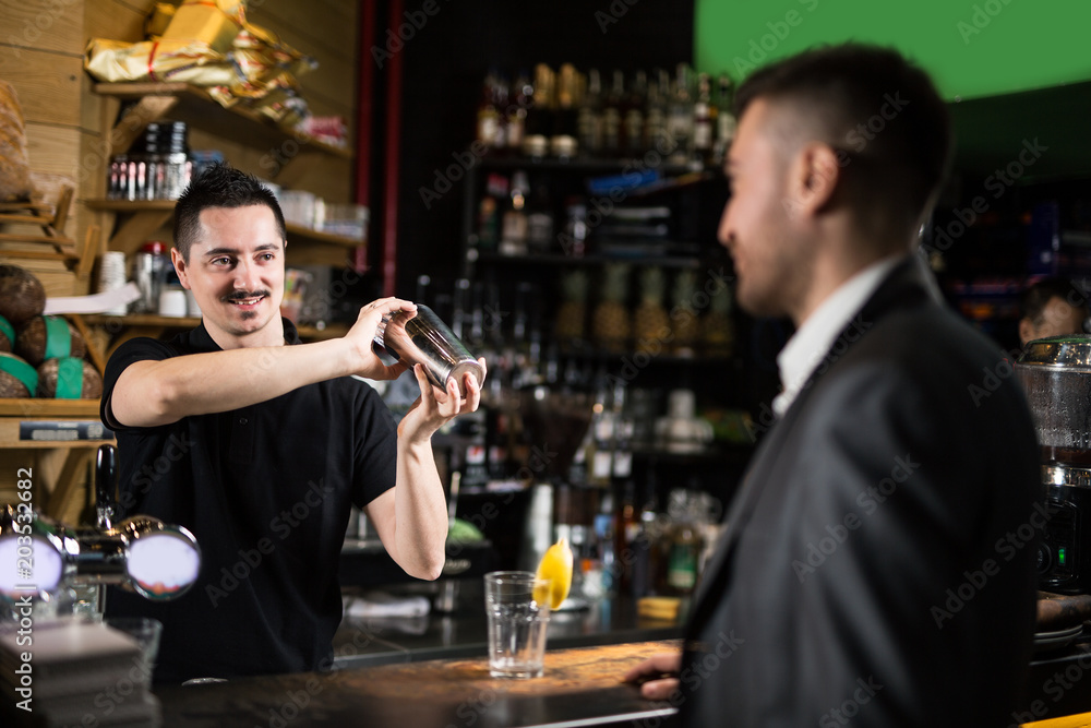 Male barista working