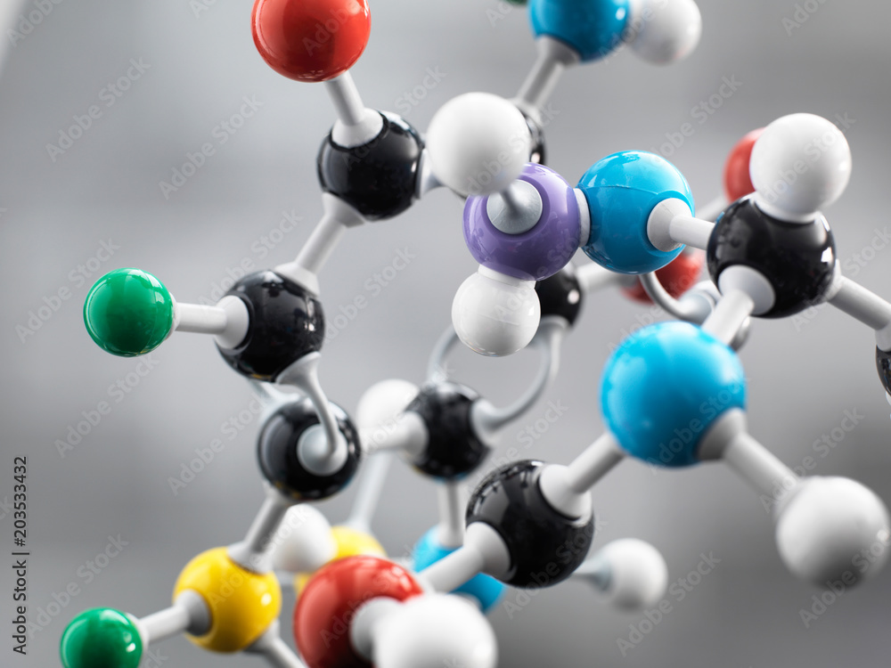 Models In Chemistry Still life of a ball and stick model illustrating a chemical formula ...