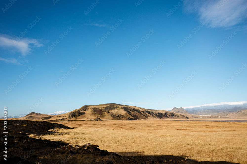 Scenic landscape of mountains in Iceland