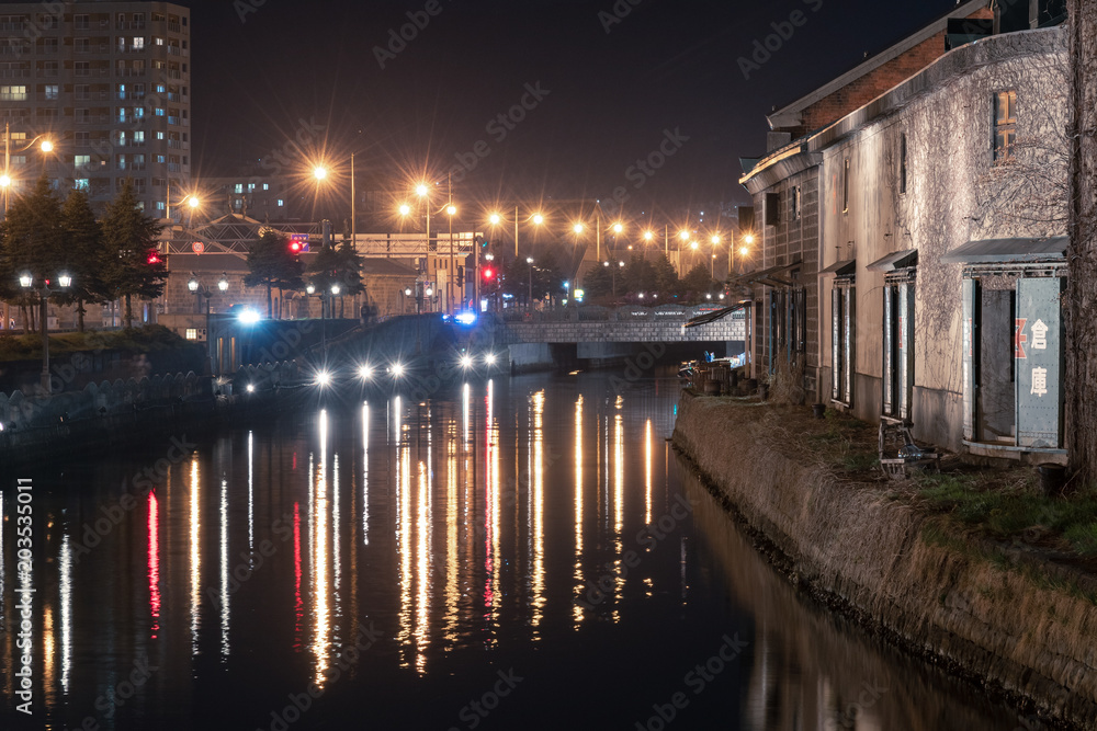 夜の小樽運河 / 北海道 小樽市の観光イメージ