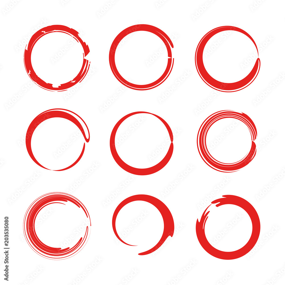 red scribble marker elements set red scribble marker elements set