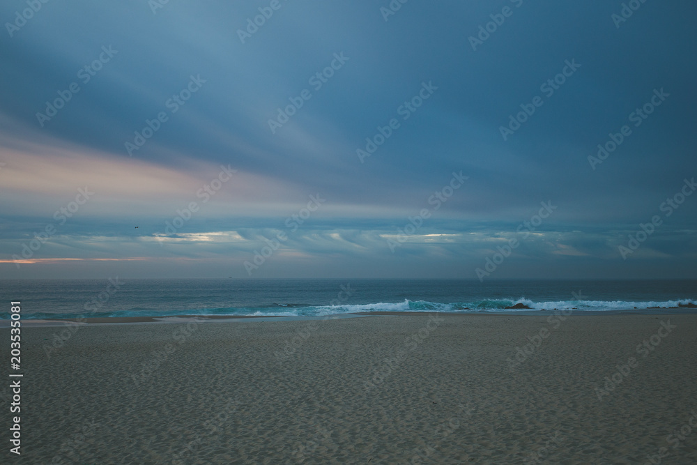An amazing sunset on the coast at the ocean An amazing sunset on the coast at the ocean