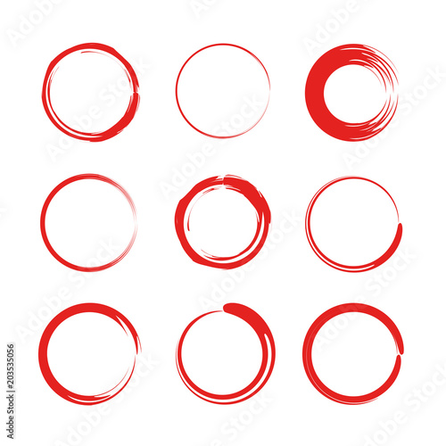 red scribble marker elements set