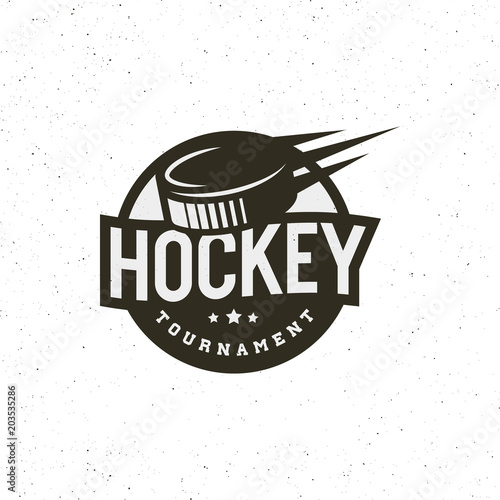 hockey logo. sport emblem vector illustration